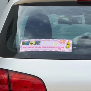SpongeBob ‘Follow me to my crib in bikini bottom’ window sticker by Sara haber
